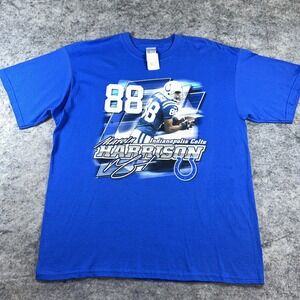 NWT Marvin‎ Harrison Indianapolis Colts Graphic T-Shirt Adult XL Blue NFL Y2K